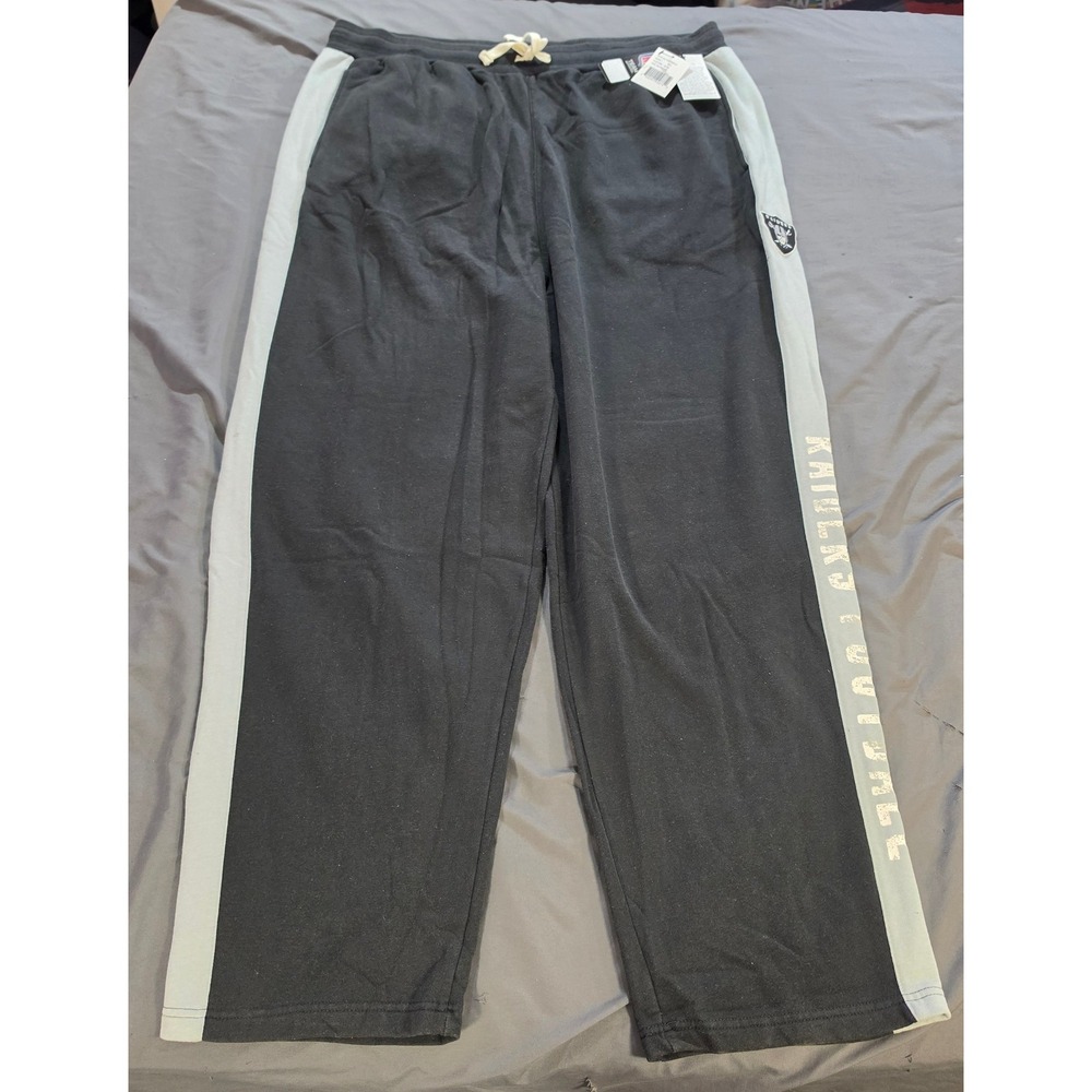 NFL Las Vegas Raiders Sweatpants Mens 4XL Black Grey GIII Carl Banks 6XF00624
